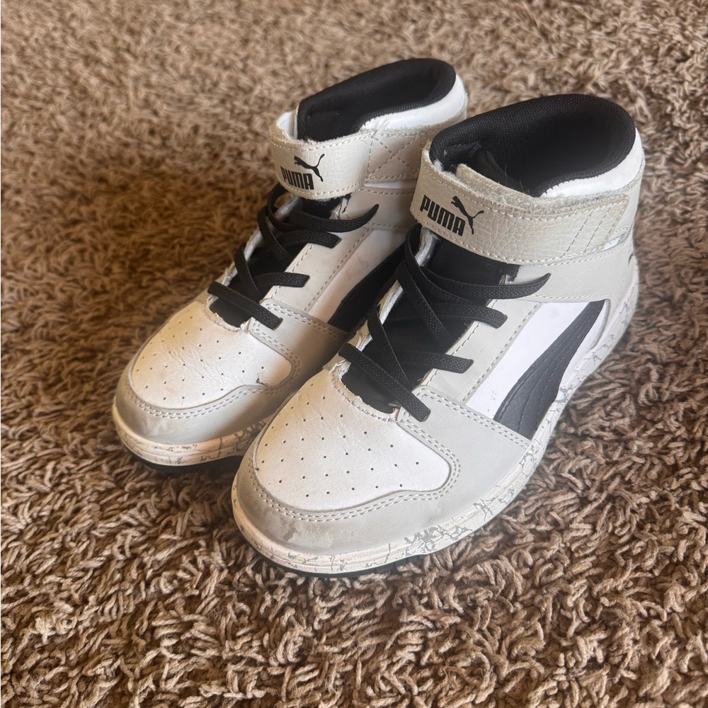 Puma Black and White High-Top Sneakers